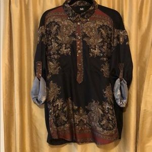 D&G paisley print shirt with brown knit back